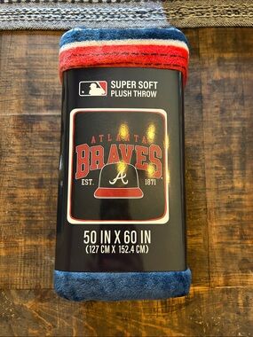 MLB Atlanta Braves Plush Throw - Navy Red White